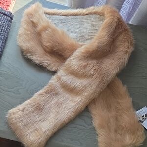 LOFT Luxurious Brown Faux Fur Scarf
